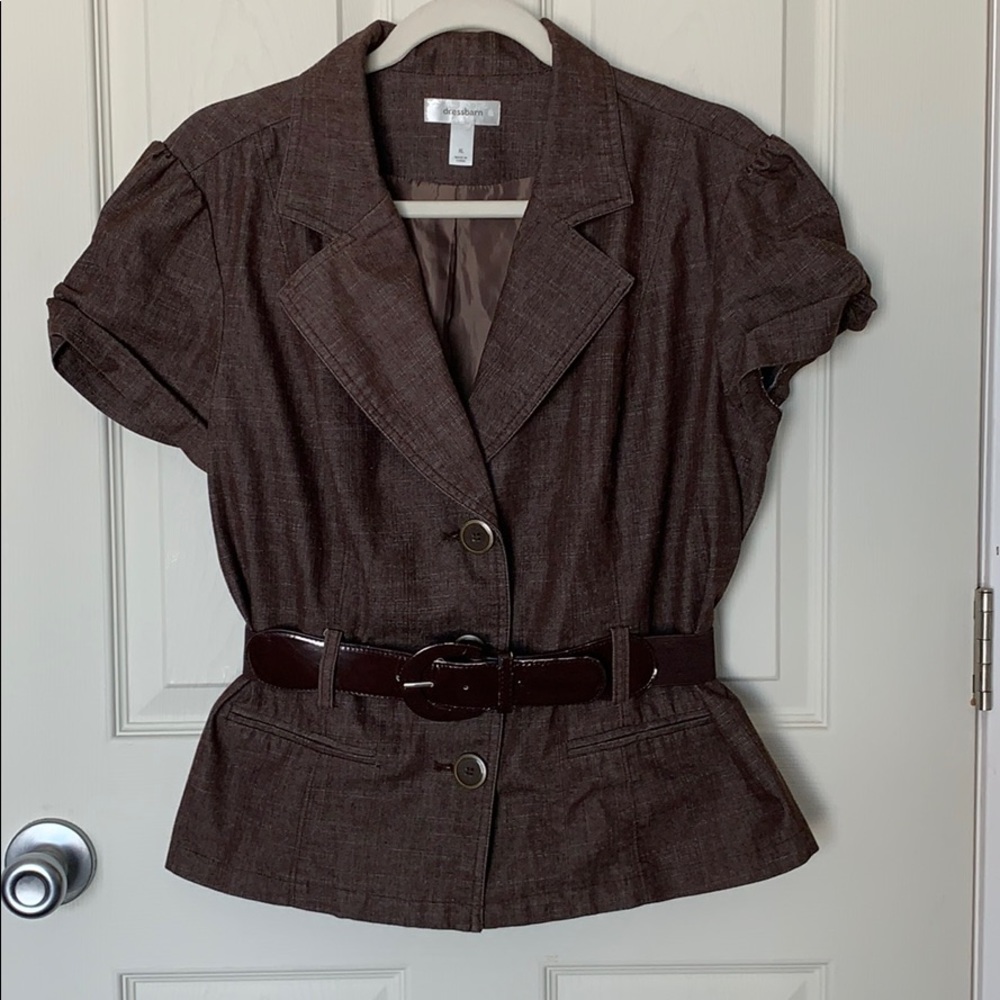 Brown short sleeve blazer/shirt